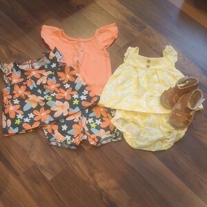 Carter's Floral and Yellow Kids Shorts Set